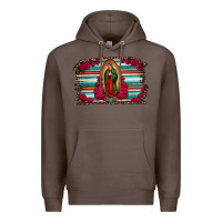 Coffee lady of guadalupe serape and roses Premium Hoodie - Jasminsmagicworld