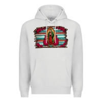 Dove Grey lady of guadalupe serape and roses Premium Hoodie - Jasminsmagicworld