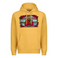 Mustard lady of guadalupe serape and roses Premium Hoodie - Jasminsmagicworld