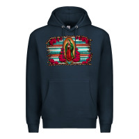 Navy lady of guadalupe serape and roses Premium Hoodie - Jasminsmagicworld
