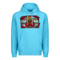 Ocean Blue lady of guadalupe serape and roses Premium Hoodie - Jasminsmagicworld