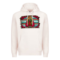 Pale Pink lady of guadalupe serape and roses Premium Hoodie - Jasminsmagicworld