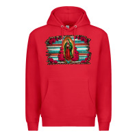 Red lady of guadalupe serape and roses Premium Hoodie - Jasminsmagicworld