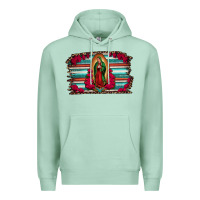 Seafoam lady of guadalupe serape and roses Premium Hoodie - Jasminsmagicworld