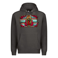 Smoke lady of guadalupe serape and roses Premium Hoodie - Jasminsmagicworld
