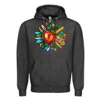 Charcoal Heather teacher sunflower Zipper Hoodie - texasbilliewilder