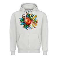 Dove Grey teacher sunflower Zipper Hoodie - texasbilliewilder