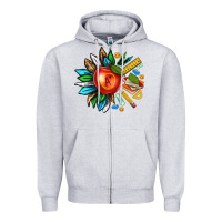 Heather Grey teacher sunflower Zipper Hoodie - texasbilliewilder