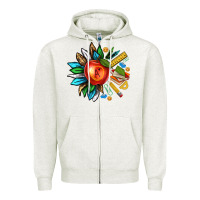 Oatmeal Heather teacher sunflower Zipper Hoodie - texasbilliewilder