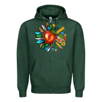 Sports Green teacher sunflower Zipper Hoodie - texasbilliewilder