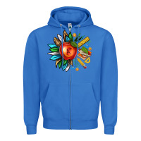 True Royal teacher sunflower Zipper Hoodie - texasbilliewilder