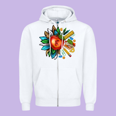 Zipper Hoodie teacher sunflower