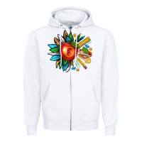 White teacher sunflower Zipper Hoodie - texasbilliewilder