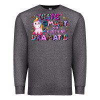 Charcoal Heather cute smart and a little bit dramatic Premium Sweatshirt - JahusDesignShop
