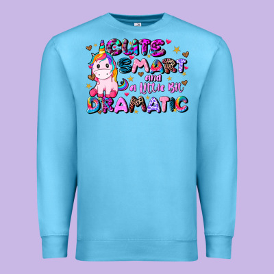 Cute Smart And A Little Bit Dramatic Premium Sweatshirt Designed By Jahusdesignshop