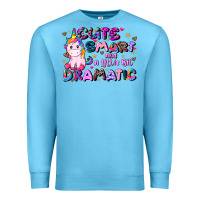 Ocean Blue cute smart and a little bit dramatic Premium Sweatshirt - JahusDesignShop
