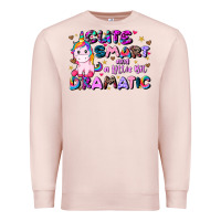 Pale Pink cute smart and a little bit dramatic Premium Sweatshirt - JahusDesignShop