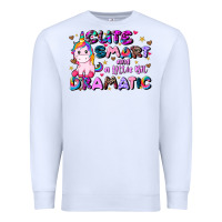 White cute smart and a little bit dramatic Premium Sweatshirt - JahusDesignShop