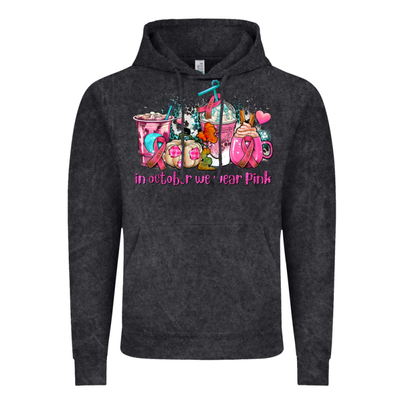 Western Cancer  In October We Wear Pink Coffee Cups With Ribbons Vintage Hoodie by AdoDesignShop | Teevron