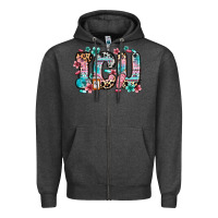 Charcoal Heather icu intensive care unit Zipper Hoodie - Zillion Design Studio