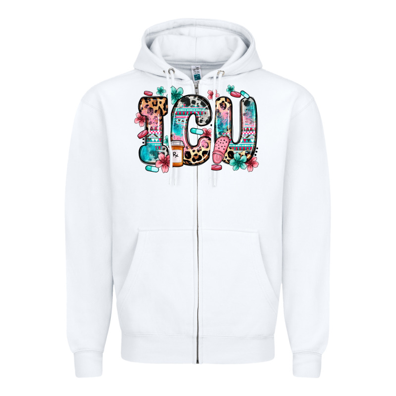 Icu Intensive Care Unit Zipper Hoodie by Zillion Design Studio | Teevron