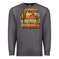 Charcoal Heather faith is trusting the unseen Premium Sweatshirt - JahusDesignShop