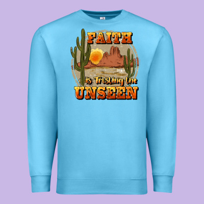 Faith Is Trusting The Unseen Premium Sweatshirt Designed By Jahusdesignshop