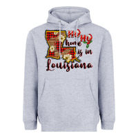Heather Grey ho ho home is in louisiana Heavyweight Hoodie - FaDigitalArtStudio