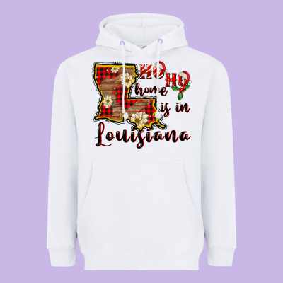 Ho Ho Home Is In Louisiana Heavyweight Hoodie Designed By Fadigitalartstudio