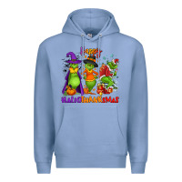 Colony Blue Happy Hallothanksmas Premium Hoodie - NancyCooperArtShop