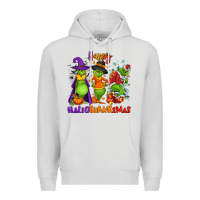 Dove Grey Happy Hallothanksmas Premium Hoodie - NancyCooperArtShop