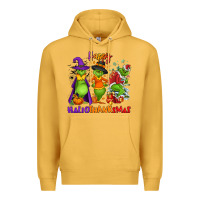 Mustard Happy Hallothanksmas Premium Hoodie - NancyCooperArtShop