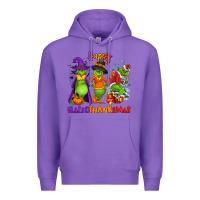 Purple Happy Hallothanksmas Premium Hoodie - NancyCooperArtShop