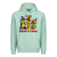 Seafoam Happy Hallothanksmas Premium Hoodie - NancyCooperArtShop