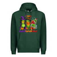 Sports Green Happy Hallothanksmas Premium Hoodie - NancyCooperArtShop