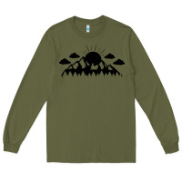 Army Green View Long Sleeve Tee - Unal Design