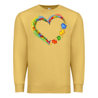 Antique Gold autism heart Premium Sweatshirt - JahusDesignShop