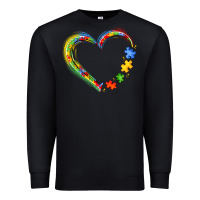Black autism heart Premium Sweatshirt - JahusDesignShop