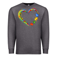 Charcoal Heather autism heart Premium Sweatshirt - JahusDesignShop