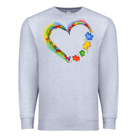 Heather Grey autism heart Premium Sweatshirt - JahusDesignShop