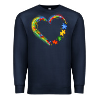 Navy autism heart Premium Sweatshirt - JahusDesignShop