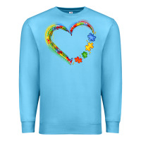 Ocean Blue autism heart Premium Sweatshirt - JahusDesignShop