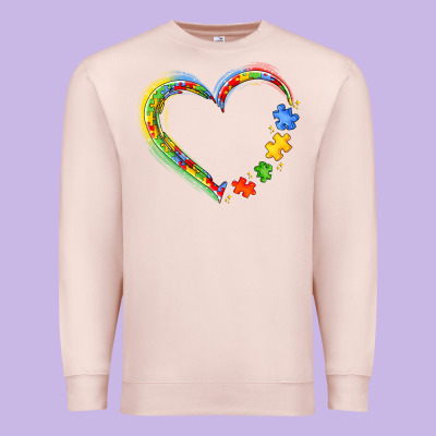 Autism Heart Premium Sweatshirt Designed By Jahusdesignshop