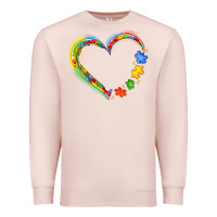 Pale Pink autism heart Premium Sweatshirt - JahusDesignShop