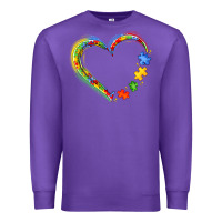 Purple autism heart Premium Sweatshirt - JahusDesignShop