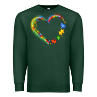 Sports Green autism heart Premium Sweatshirt - JahusDesignShop