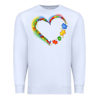 White autism heart Premium Sweatshirt - JahusDesignShop