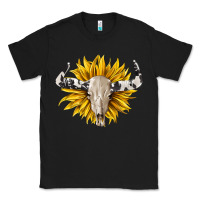 Black cowhide bull skull and sunflower Classic Tee - BarkalooDesign