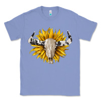 Colony Blue cowhide bull skull and sunflower Classic Tee - BarkalooDesign