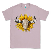 Lilac cowhide bull skull and sunflower Classic Tee - BarkalooDesign